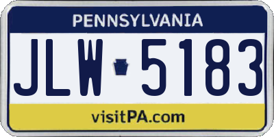 PA license plate JLW5183