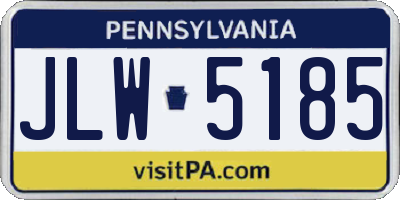 PA license plate JLW5185