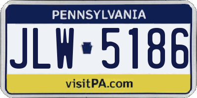 PA license plate JLW5186
