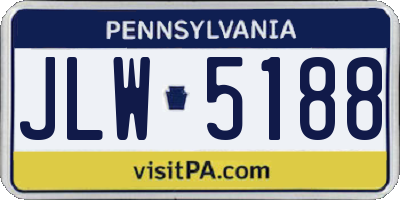 PA license plate JLW5188