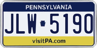 PA license plate JLW5190