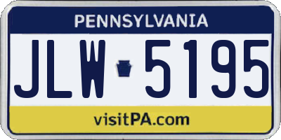 PA license plate JLW5195