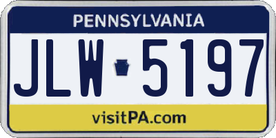 PA license plate JLW5197