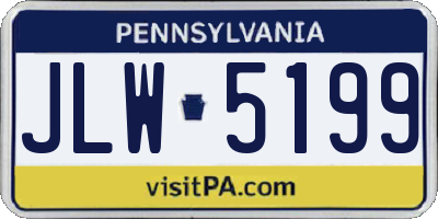 PA license plate JLW5199