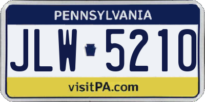 PA license plate JLW5210