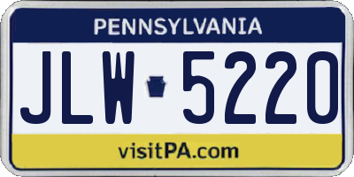 PA license plate JLW5220