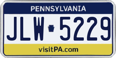 PA license plate JLW5229