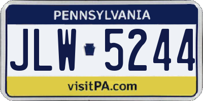 PA license plate JLW5244