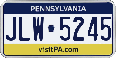 PA license plate JLW5245
