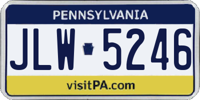 PA license plate JLW5246