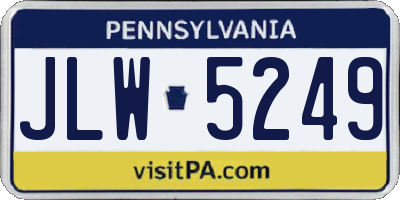 PA license plate JLW5249