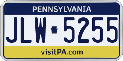 PA license plate JLW5255