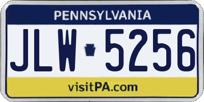 PA license plate JLW5256
