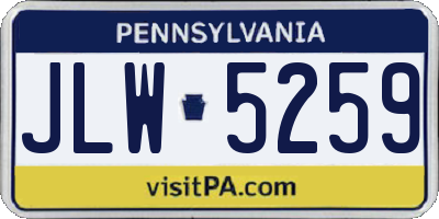 PA license plate JLW5259