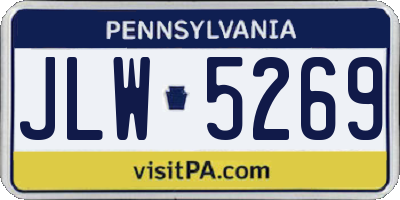 PA license plate JLW5269