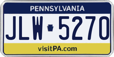 PA license plate JLW5270