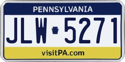 PA license plate JLW5271