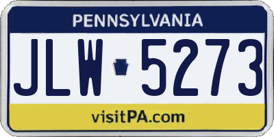 PA license plate JLW5273