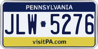 PA license plate JLW5276
