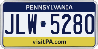 PA license plate JLW5280