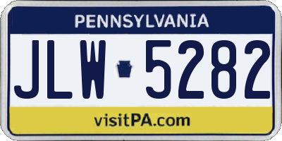 PA license plate JLW5282