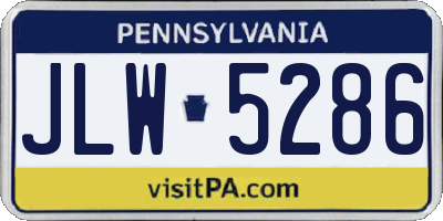 PA license plate JLW5286