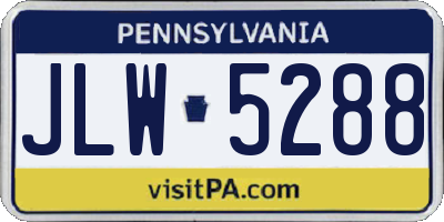 PA license plate JLW5288