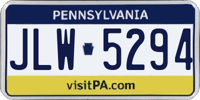 PA license plate JLW5294
