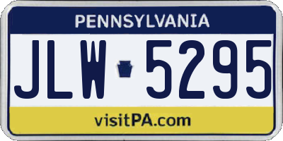 PA license plate JLW5295