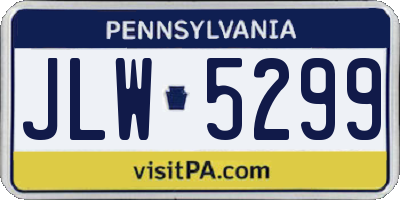 PA license plate JLW5299