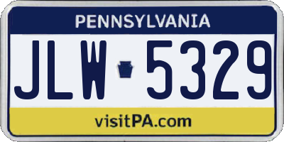 PA license plate JLW5329