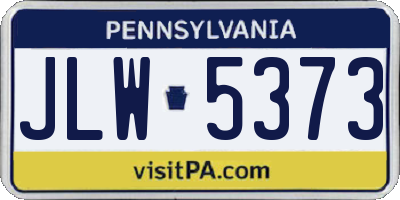 PA license plate JLW5373