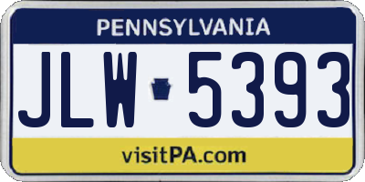 PA license plate JLW5393