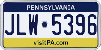 PA license plate JLW5396