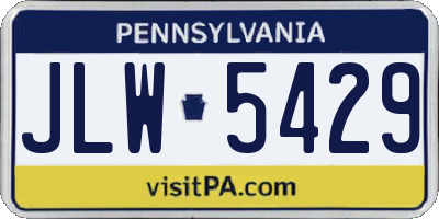 PA license plate JLW5429