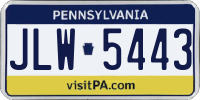 PA license plate JLW5443
