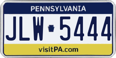 PA license plate JLW5444