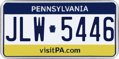 PA license plate JLW5446