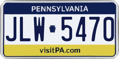 PA license plate JLW5470
