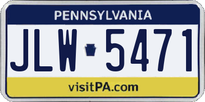 PA license plate JLW5471