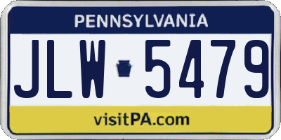 PA license plate JLW5479