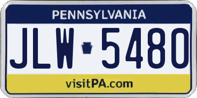 PA license plate JLW5480