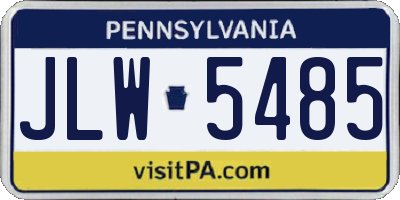 PA license plate JLW5485