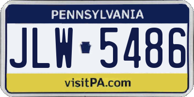 PA license plate JLW5486