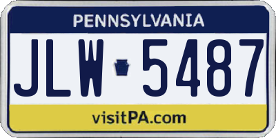 PA license plate JLW5487