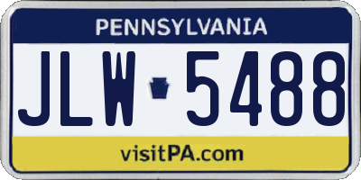 PA license plate JLW5488