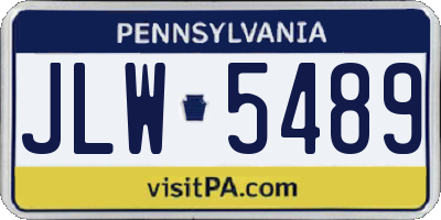 PA license plate JLW5489