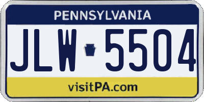 PA license plate JLW5504