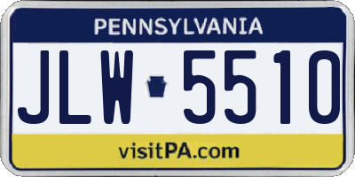PA license plate JLW5510