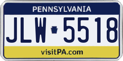 PA license plate JLW5518